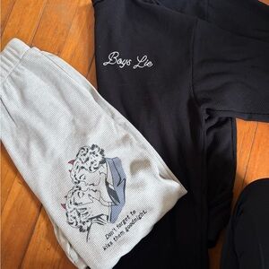 Boys Lie Waffle Knit Top & Pants Set